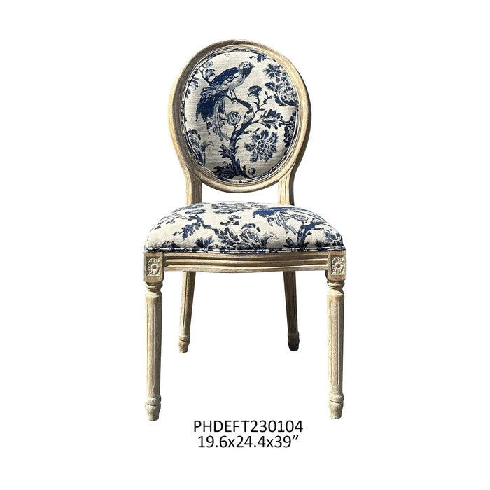 Blue Fowl & Fruit Jacquard Dinning Chair