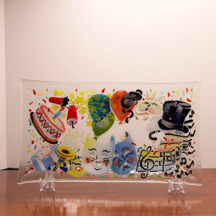 Mardi Gras Glass Tray