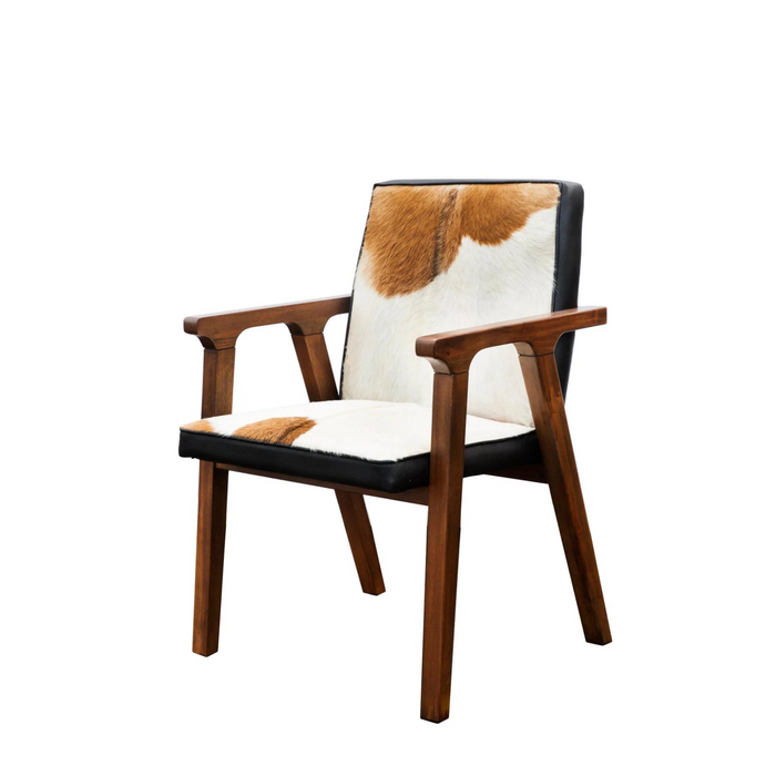 Rio Cool Armchair- Brown Mindi Oak, Leather,Goat Hair