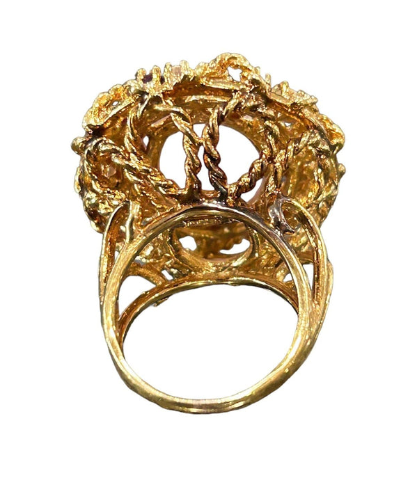 18kg Gold Lavender Jade  Ring with Pink Sapphires and Diamonds Size 7.25 No. 16 - Bratton House Antiques