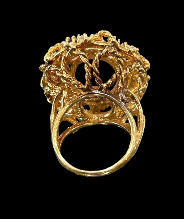 18kg Gold Lavender Jade  Ring with Pink Sapphires and Diamonds Size 7.25 No. 16 - Bratton House Antiques