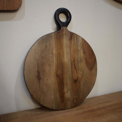 Acacia Wood Round Cutting Board 13.8 Dark Wood - Bratton's Uniques & Antiques