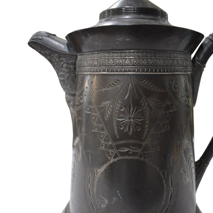 Antique Hard White Metal Pitcher - Bratton House