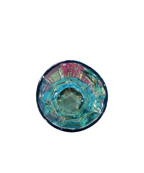 Blue Hand Blown Glass Deco Vase - Bratton House Antiques