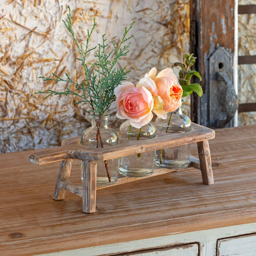 Board & Bottle Centerpiece with Three Bottles - Bratton's Uniques & Antiques