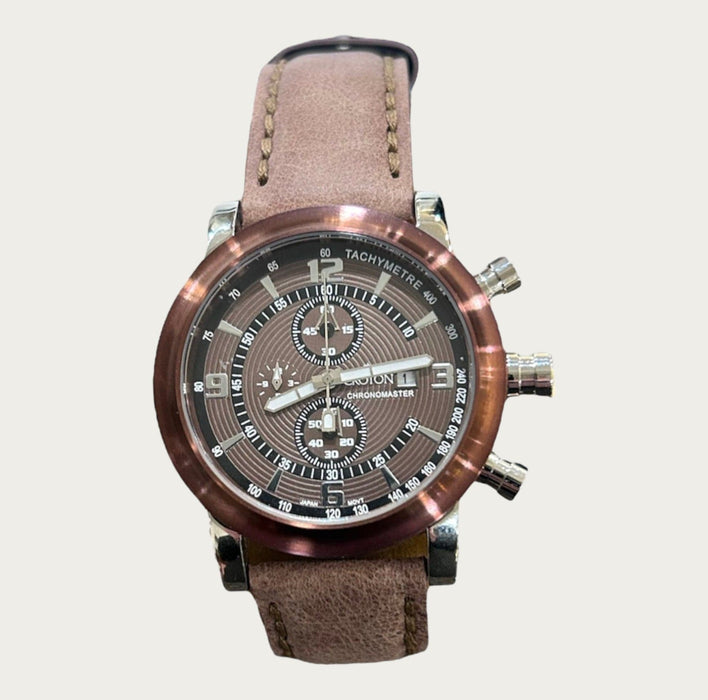 Croton Mens Chronomaster Chronograph Italian Leather strap - Bratton's Uniques & Antiques