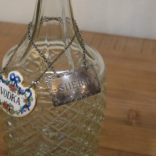 Fostoria Sterling Silver Sherry Liqour Tag - Bratton's Uniques & Antiques