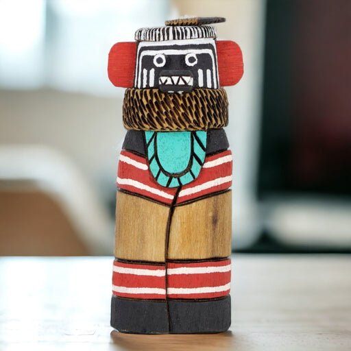 Petite Native American Wooden Statue - Bratton's Uniques & Antiques