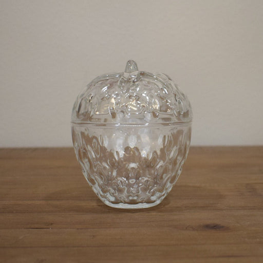 Strawberry Shaped Glass Dish - Bratton's Uniques & Antiques