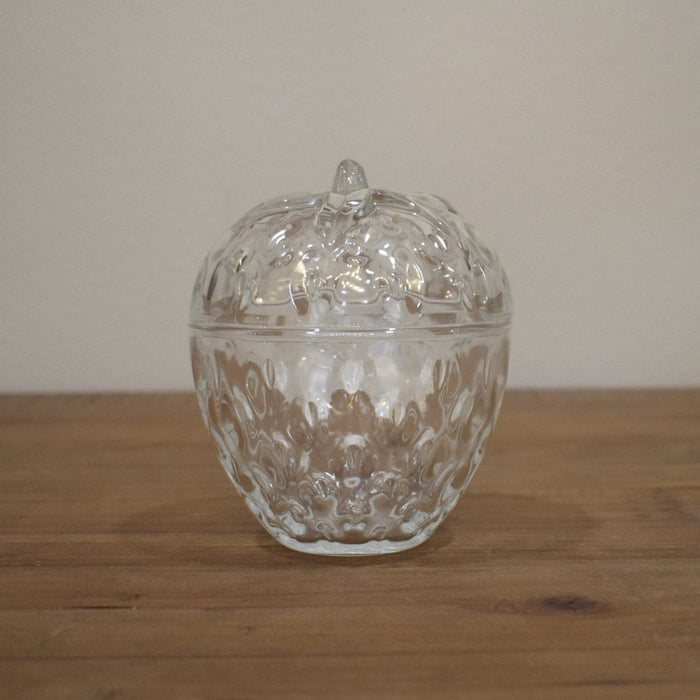 Strawberry Shaped Glass Dish - Bratton's Uniques & Antiques