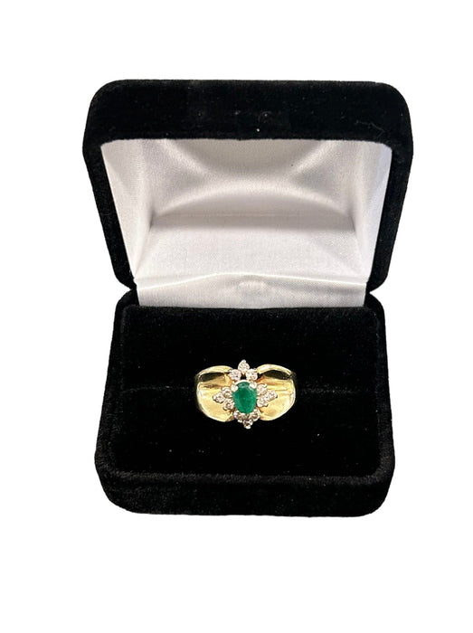 Unique Antique Emerald & Diamond Ring size 9.25 - Bratton House Antiques