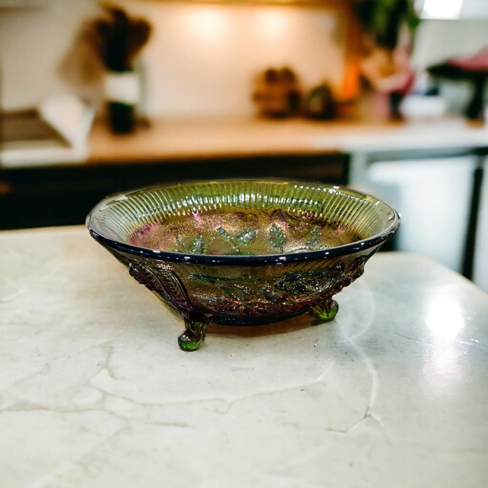 Vintage Carnival Glass Bowl - Bratton's Uniques & Antiques