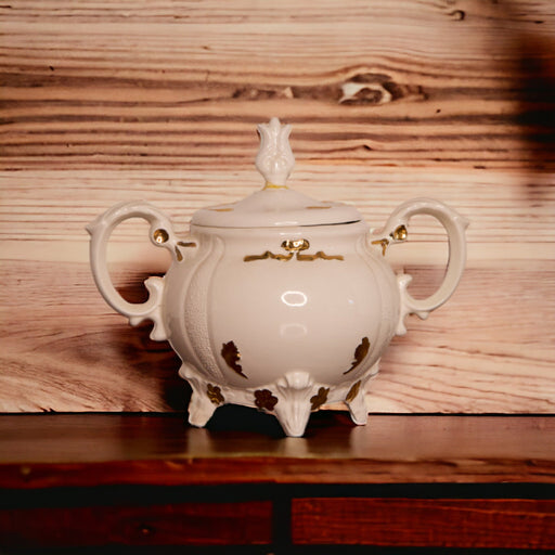 Vintage Ceramic Gold Painted Sugar Dish - Bratton House