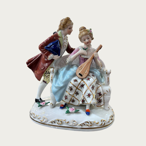 Vintage Porcelain Courting Couple - Bratton's Uniques & Antiques