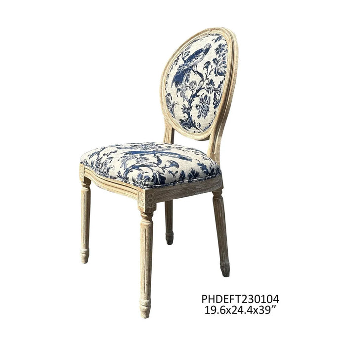 Blue Fowl & Fruit Jacquard Dinning Chair