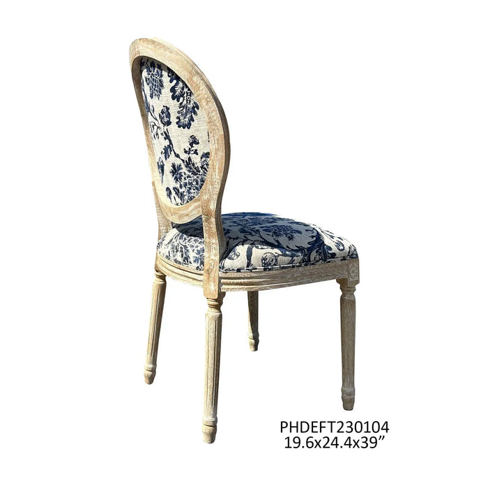 Blue Fowl & Fruit Jacquard Dinning Chair