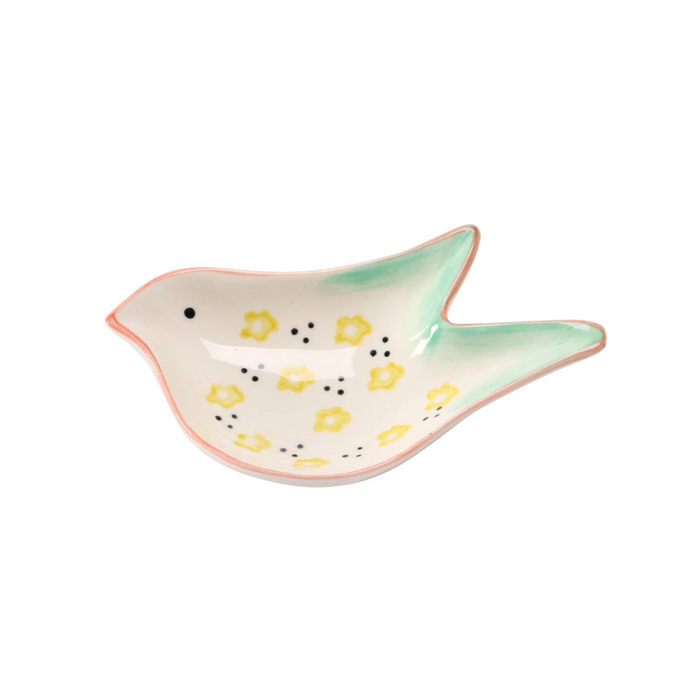Hand-Painted Stoneware Bird Shaped Dish, 4 Styles