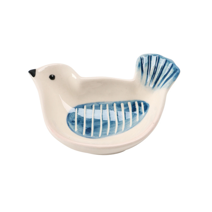 Hand-Painted Stoneware Bird Shaped Dish, 4 Styles