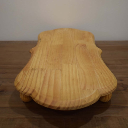Large Elongated Wooden Footed Serving Platform - Bratton's Uniques & Antiques