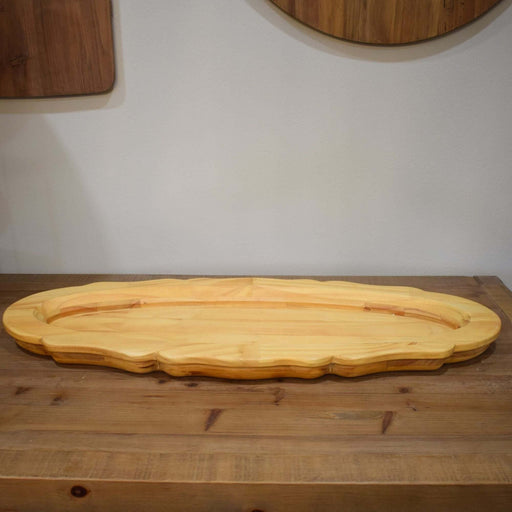 Large Oblong Wooden Serving Platter - Bratton's Uniques & Antiques