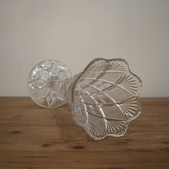 Pressed Glass Trumpet Vase - Bratton's Uniques & Antiques