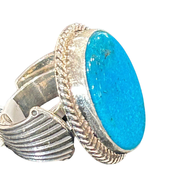 S/S Andrew Vandever Turquoise Ring Sz 5 - Bratton House Antiques