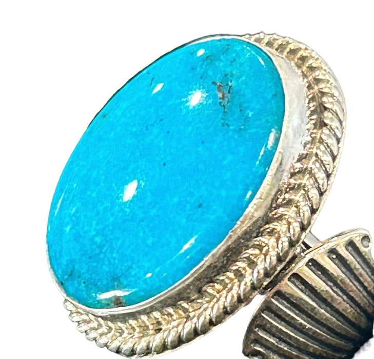 S/S Andrew Vandever Turquoise Ring Sz 5 - Bratton House Antiques